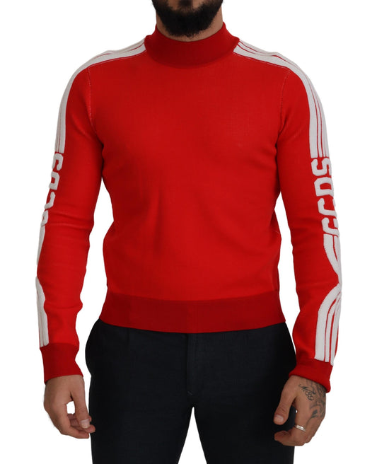 GCDS Elegant Red Pullover Sweater for Men