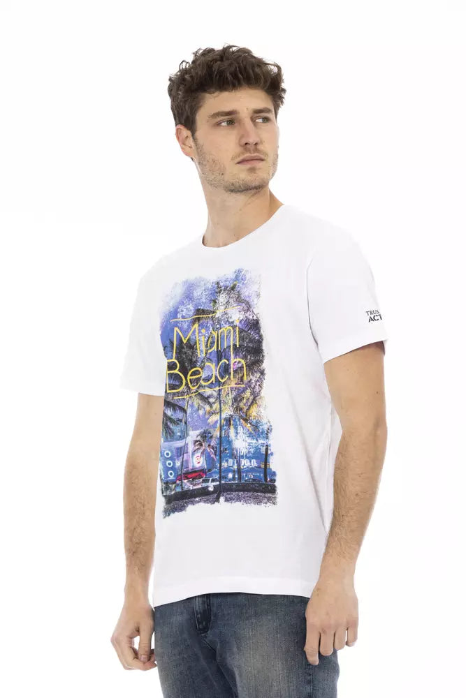 Trussardi Action White Cotton Men T-Shirt