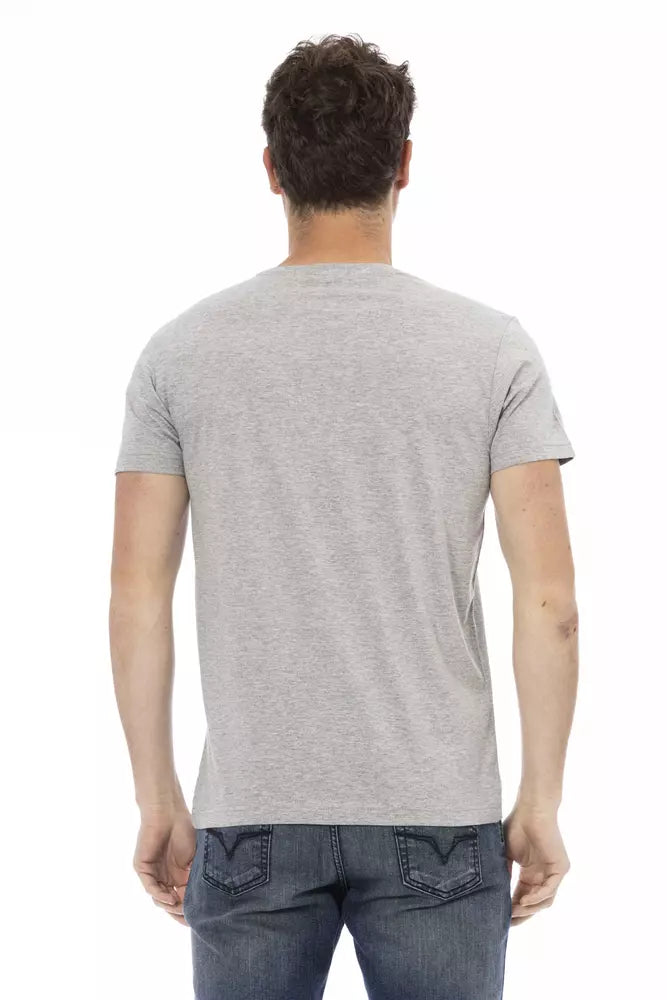 Trussardi Action Gray Cotton Men T-Shirt