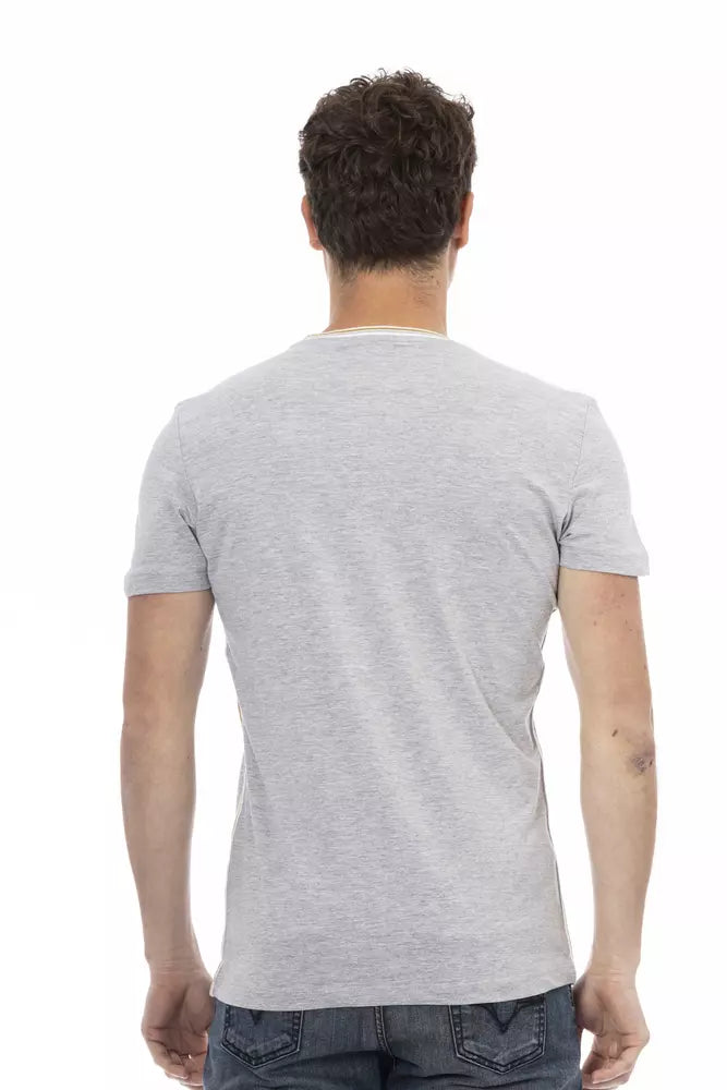 Trussardi Action Gray Cotton Men T-Shirt