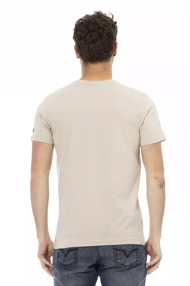 Trussardi Action Beige Cotton Men T-Shirt