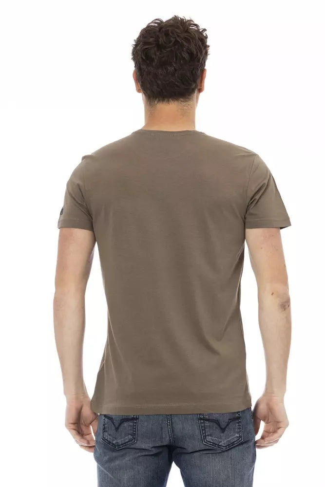 Trussardi Action Brown Cotton Men T-Shirt