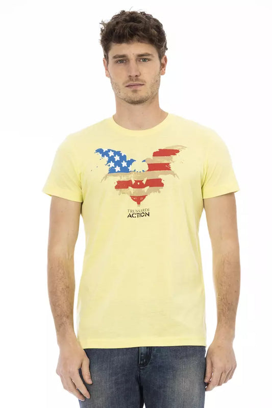 Trussardi Action Yellow Cotton Men T-Shirt