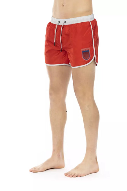 Bikkembergs Red Polyester Men Swim Shorts