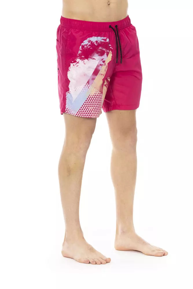 Bikkembergs Fuchsia Polyester Men Swim Short