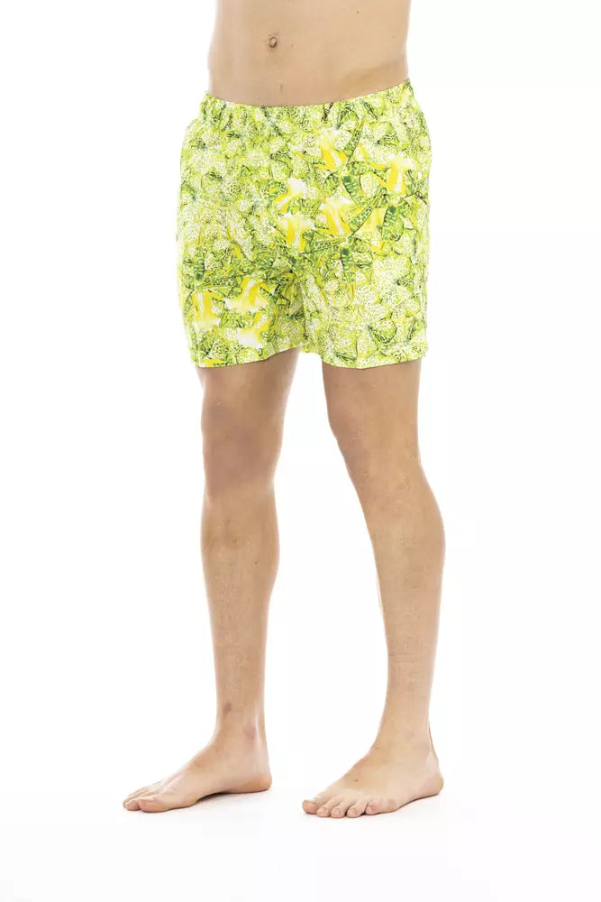 Just Cavalli Green Polyester Men Swim Short