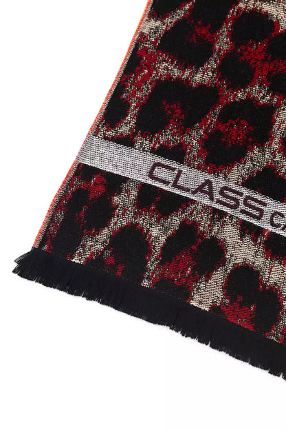 Cavalli Class Burgundy Wool Men Scarf