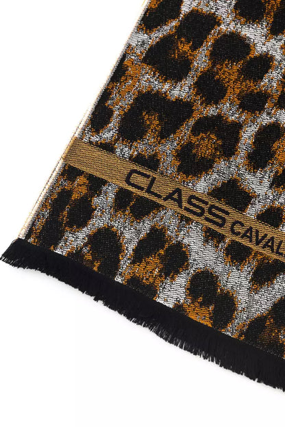 Cavalli Class Brown Wool Men Scarf