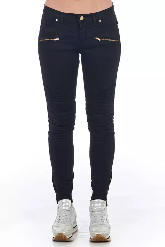 Frankie Morello Black Cotton Women Jeans