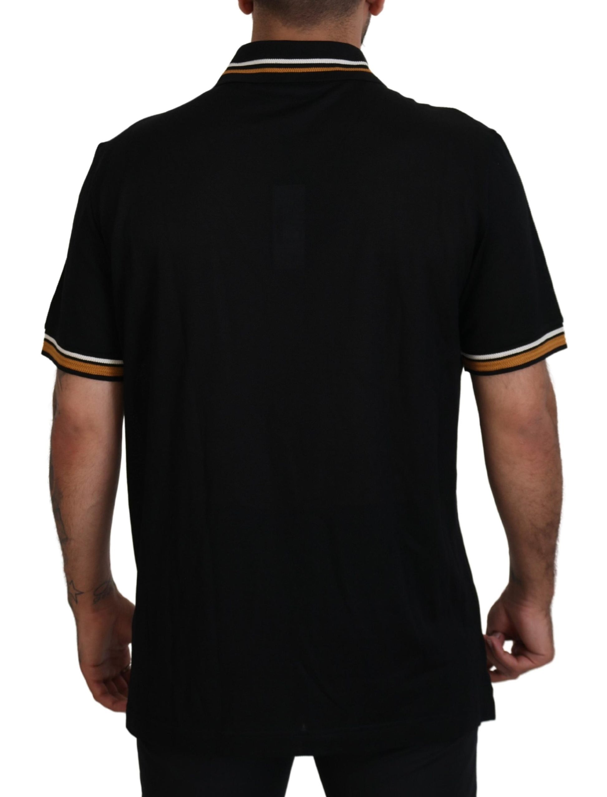 Dolce & Gabbana Elegant Black Silk Polo T-Shirt