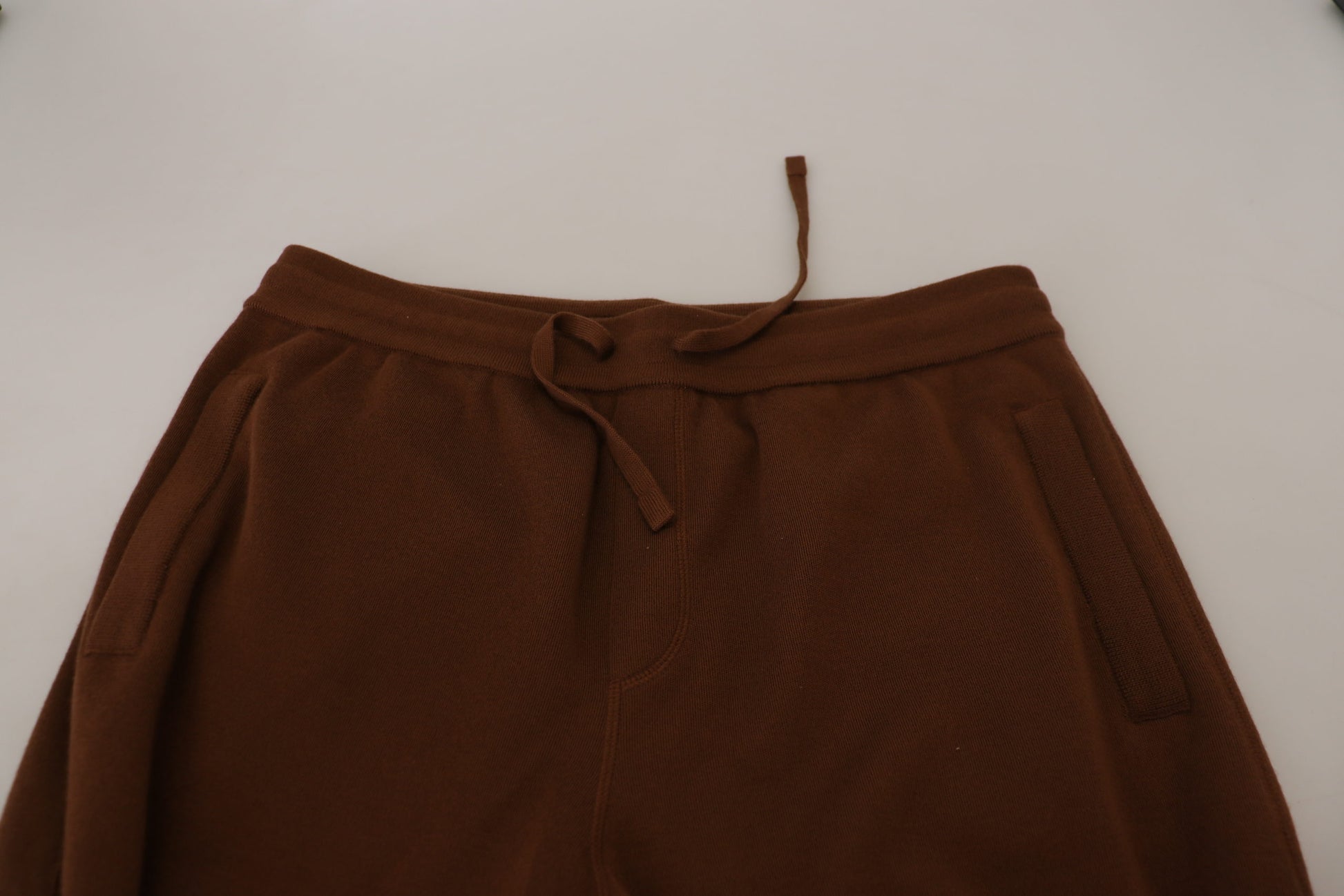 Dolce & Gabbana Elegant Brown Cashmere Jogger Pants