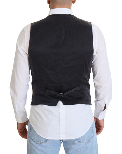 Dolce & Gabbana Elegant Black Double Breasted Dress Vest