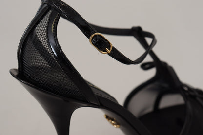 Dolce & Gabbana Elegant Black Stiletto Heeled Sandals