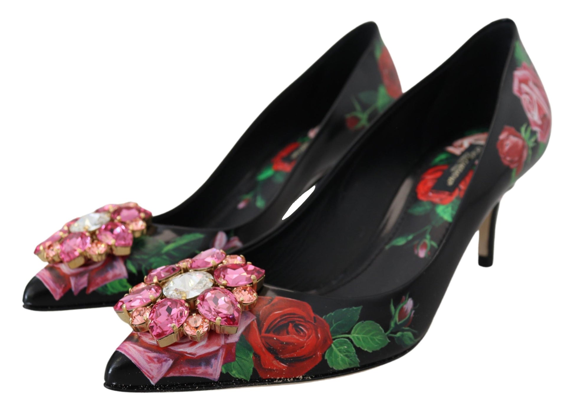 Dolce & Gabbana Elegant Floral Crystal Pumps