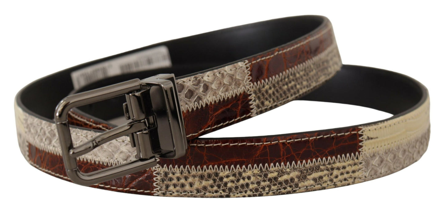 Dolce & Gabbana Multicolor Patchwork Snakeskin Belt