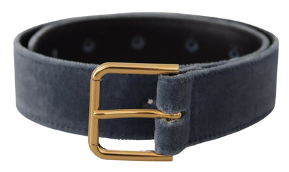 Dolce & Gabbana Elegant Navy Velvet Designer Belt