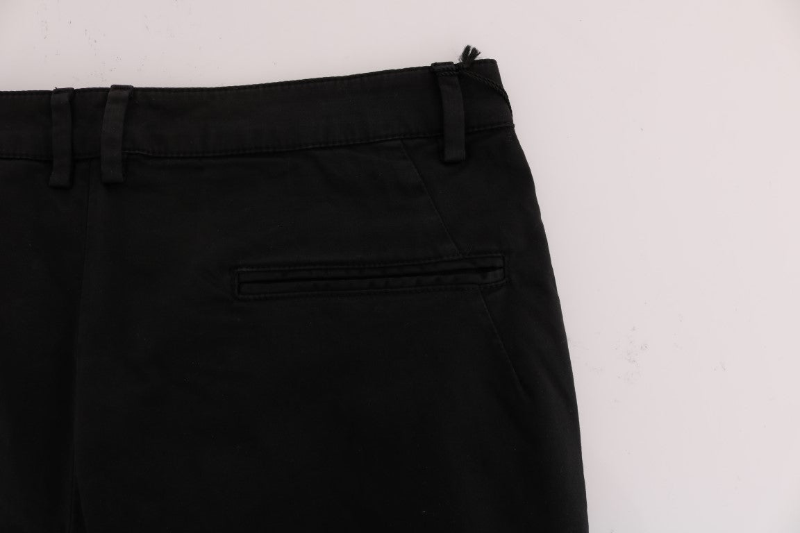 Costume National Chic Black Slim Fit Cotton Stretch Pants