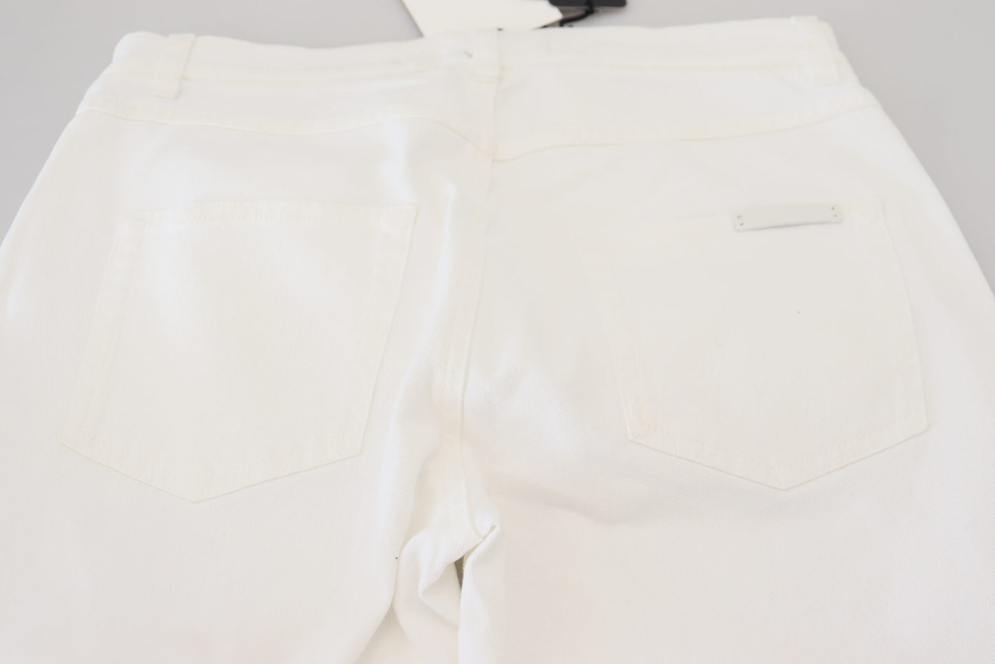 Dolce & Gabbana Elegant White Mid Waist Skinny Jeans