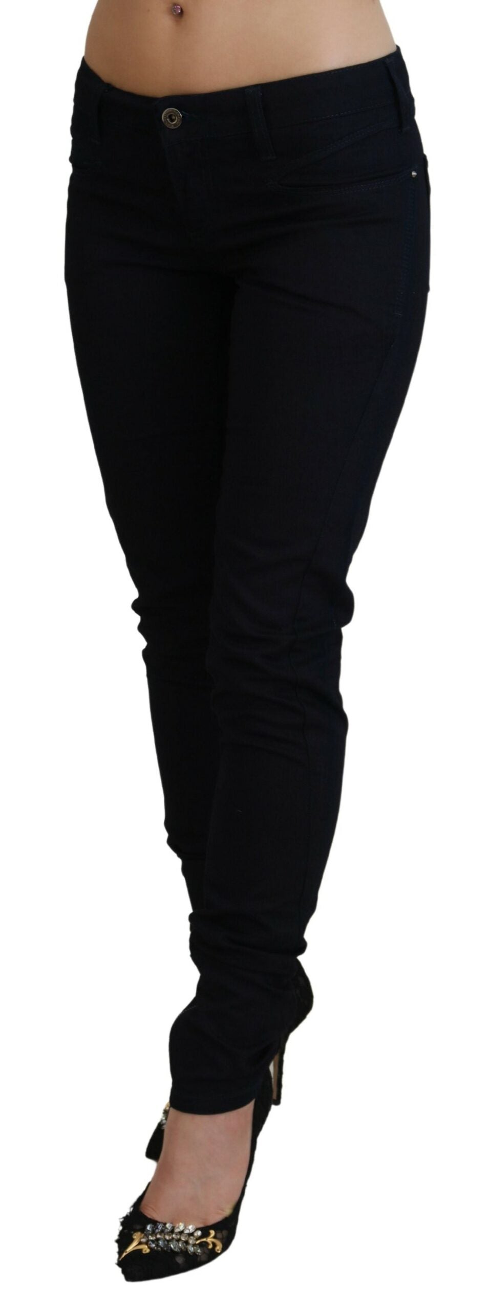 Costume National Chic Black Low Waist Denim Skinny Jeans