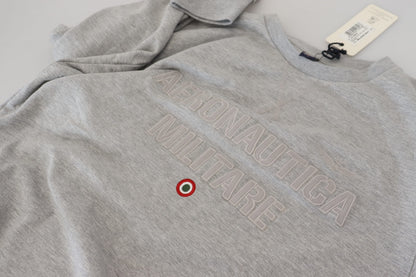 Aeronautica Militare Elegant Gray Pullover Sweater