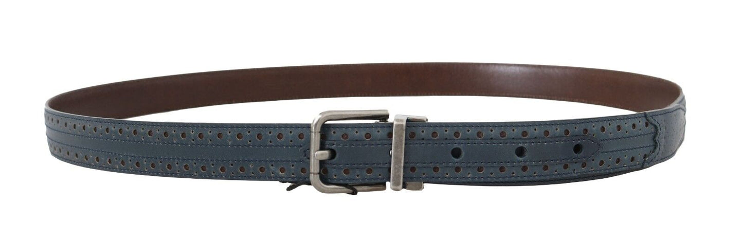 Dolce & Gabbana Elegant Blue Leather Men's Belt