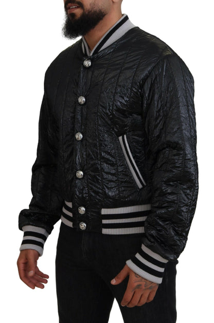 Dolce & Gabbana Sleek Black Bomber Jacket