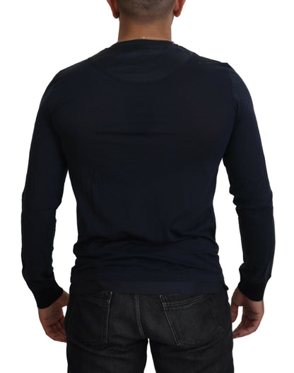 Dolce & Gabbana Elegant Cotton-Silk Blend Blue Pullover