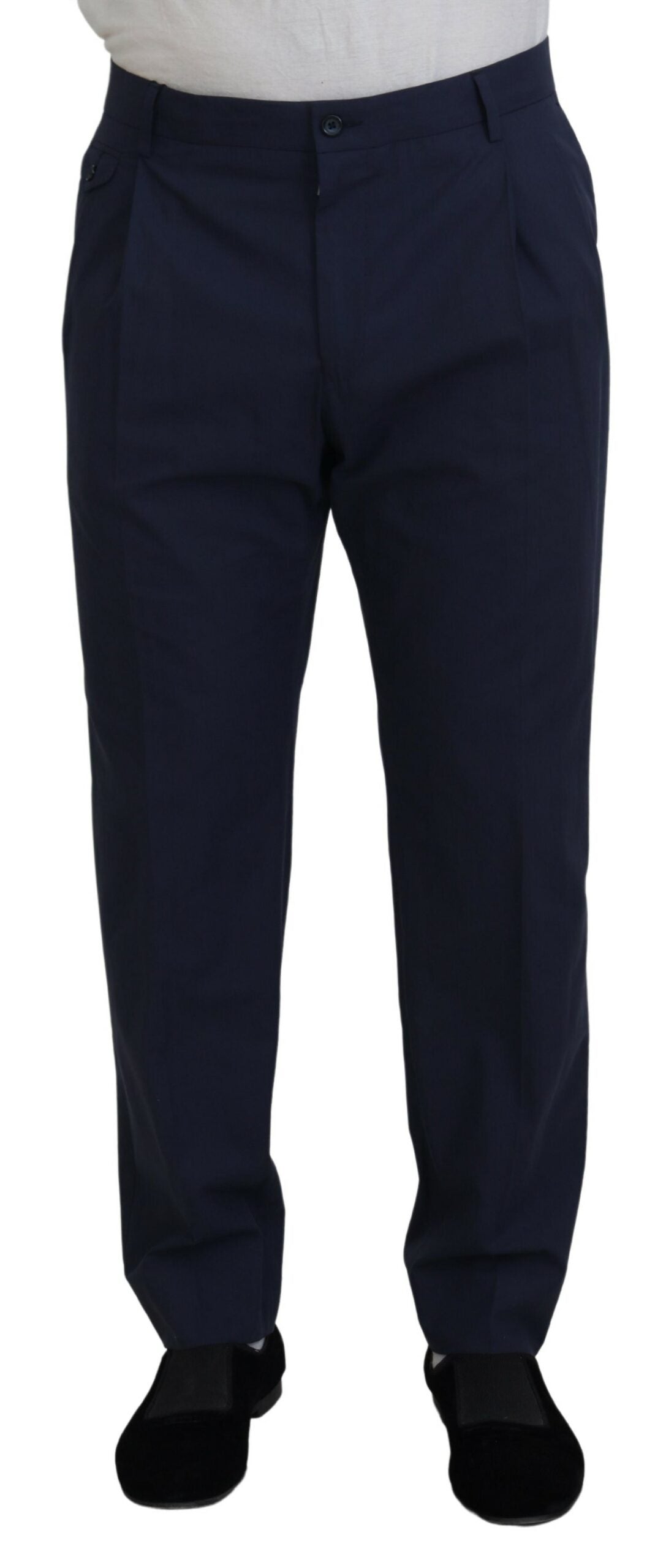 Dolce & Gabbana Elegant Dark Blue Chino Dress Pants