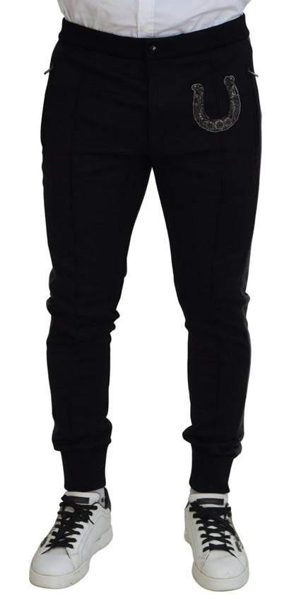 Dolce & Gabbana Elegant Black Jogger Pants in Luxe Wool Blend