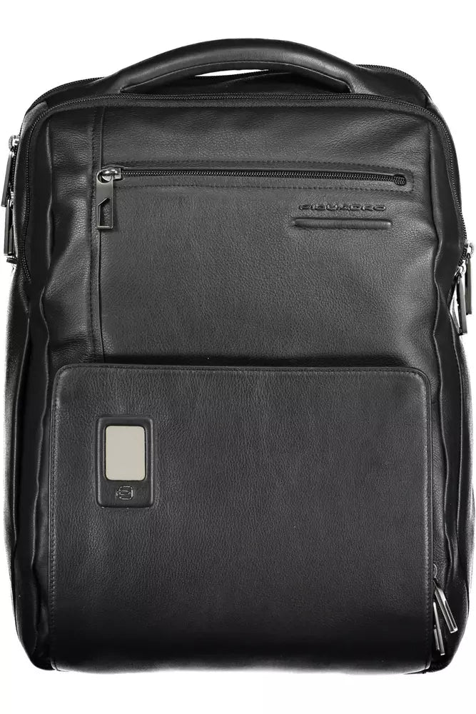 Piquadro Black Leather Men Backpack