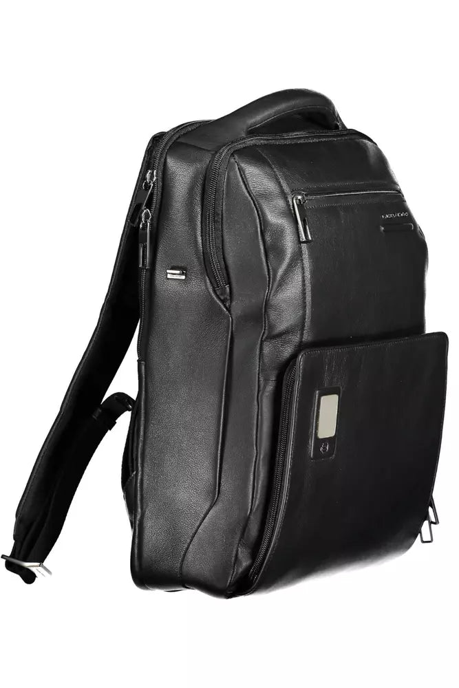 Piquadro Black Leather Men Backpack