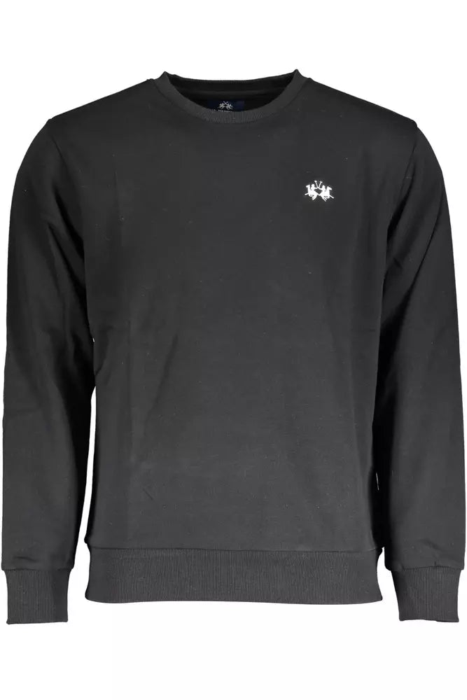 La Martina Black Cotton Men Sweater