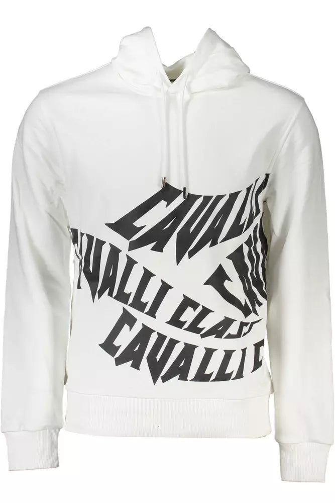 Cavalli Class White Cotton Men Sweatshirt