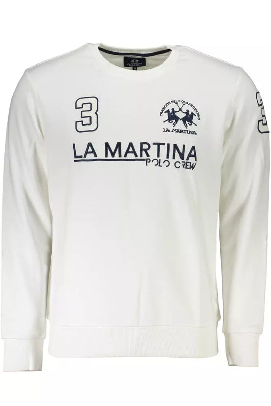 La Martina White Cotton Men Sweater