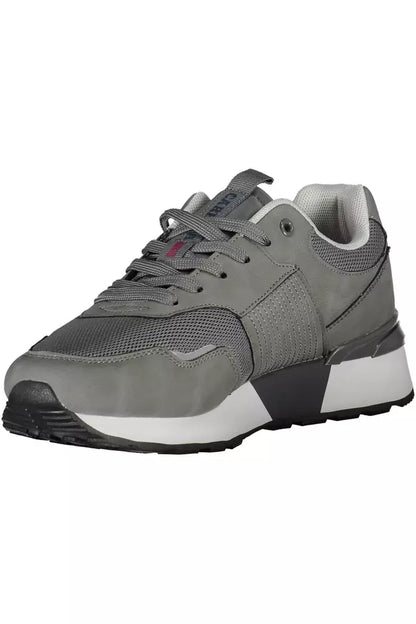 Carrera Sleek Gray Sneakers with Eco-Leather Accents