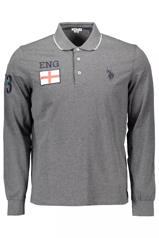 U.S. POLO ASSN. Gray Cotton Men Polo Shirt