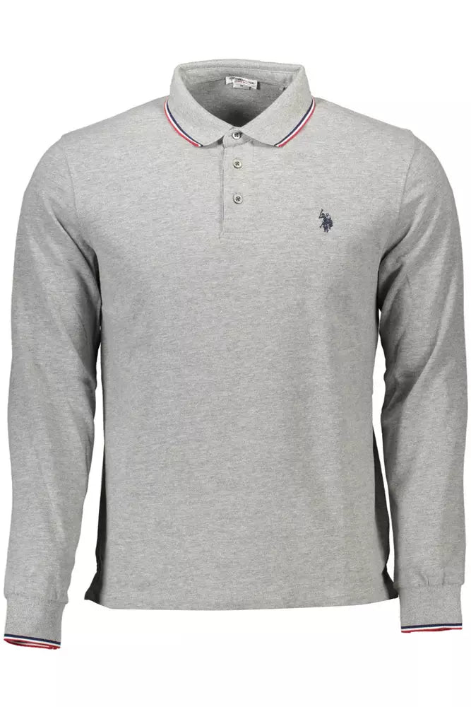 U.S. POLO ASSN. Gray Cotton Men Polo Shirt