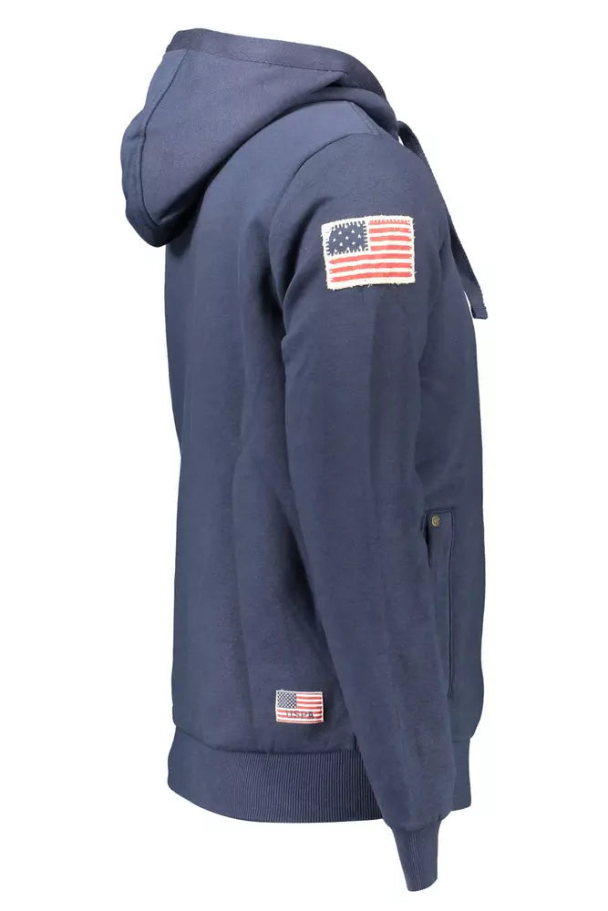 U.S. POLO ASSN. Blue Cotton Mens Hooded Sweater