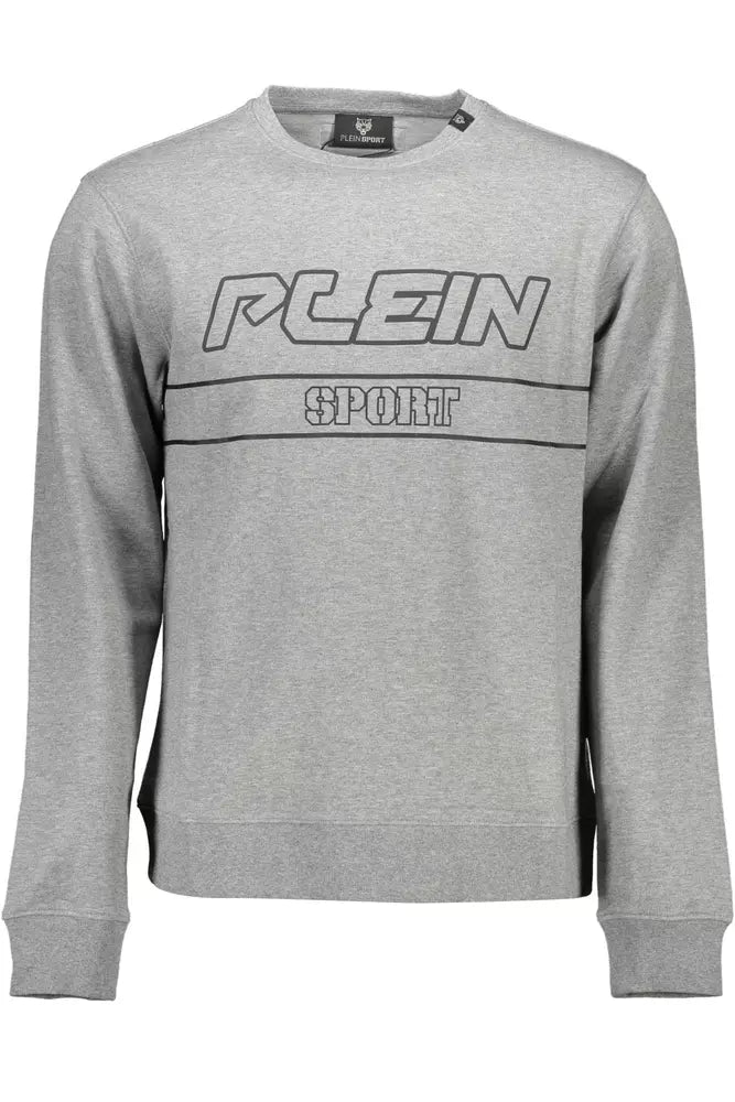 Plein Sport Gray Cotton Men Sweater