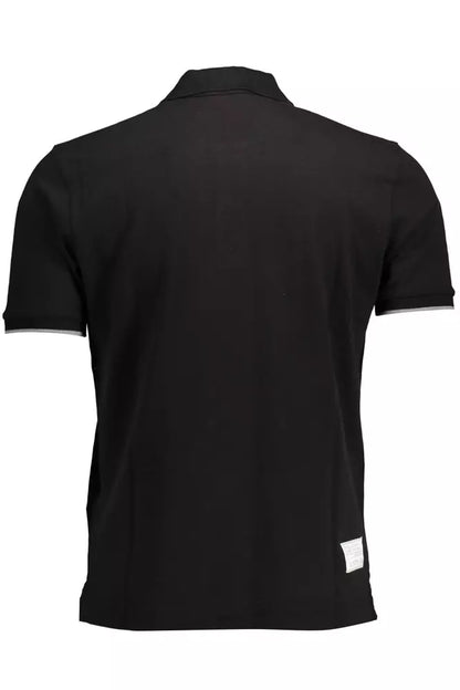 La Martina Black Cotton Men Polo Shirt