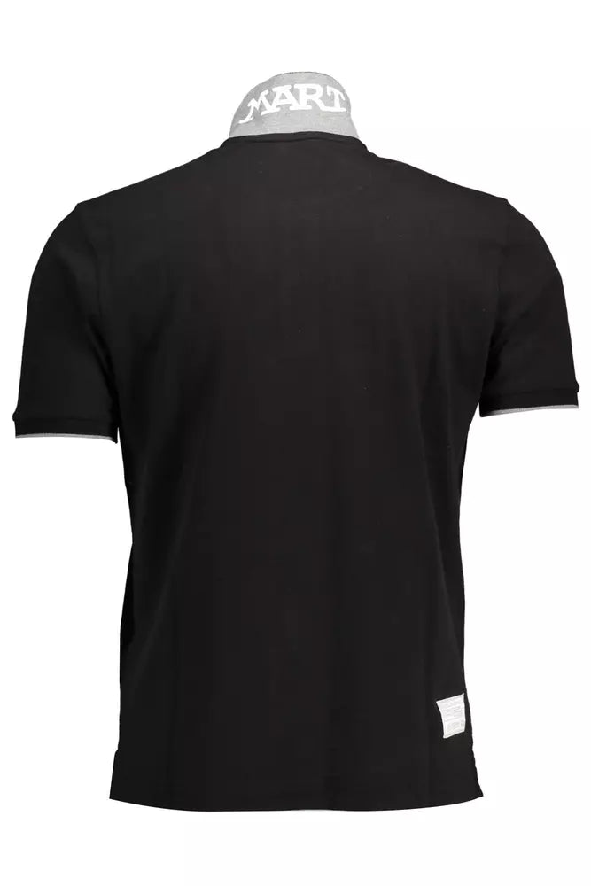 La Martina Black Cotton Men Polo Shirt