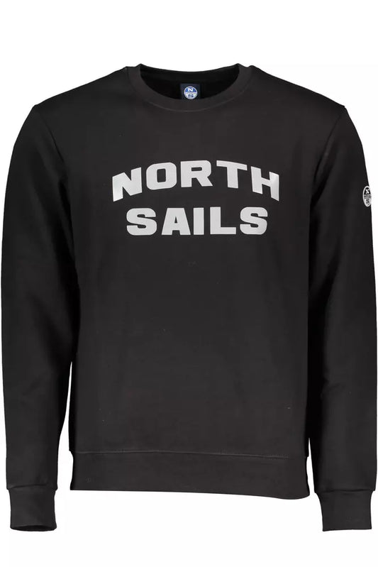 North Sails Sleek Black Cotton Blend Crewneck Sweatshirt