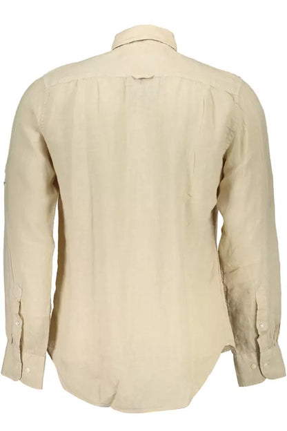 Gant Beige Linen Men Shirt