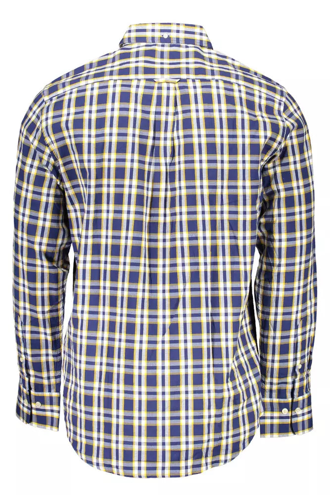 Gant Refined Blue Cotton Long Sleeve Shirt