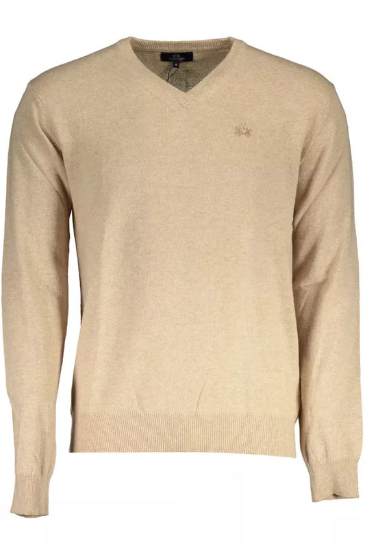 La Martina Beige Wool Men Sweater