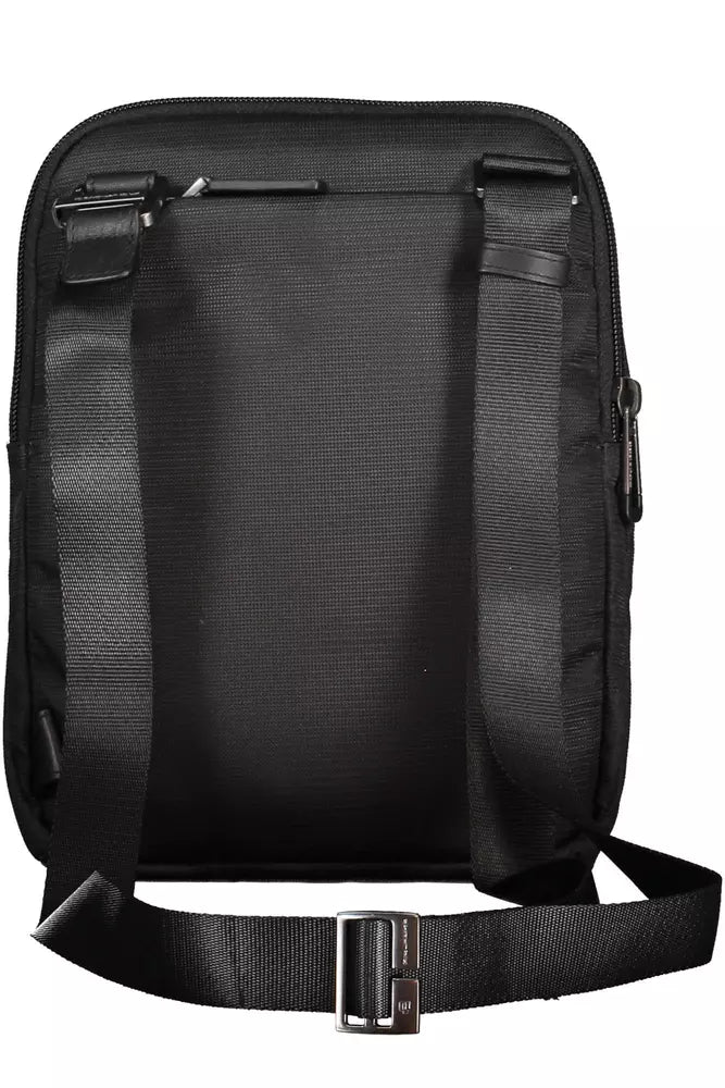 Piquadro Sleek Black Recycled Material Shoulder Bag