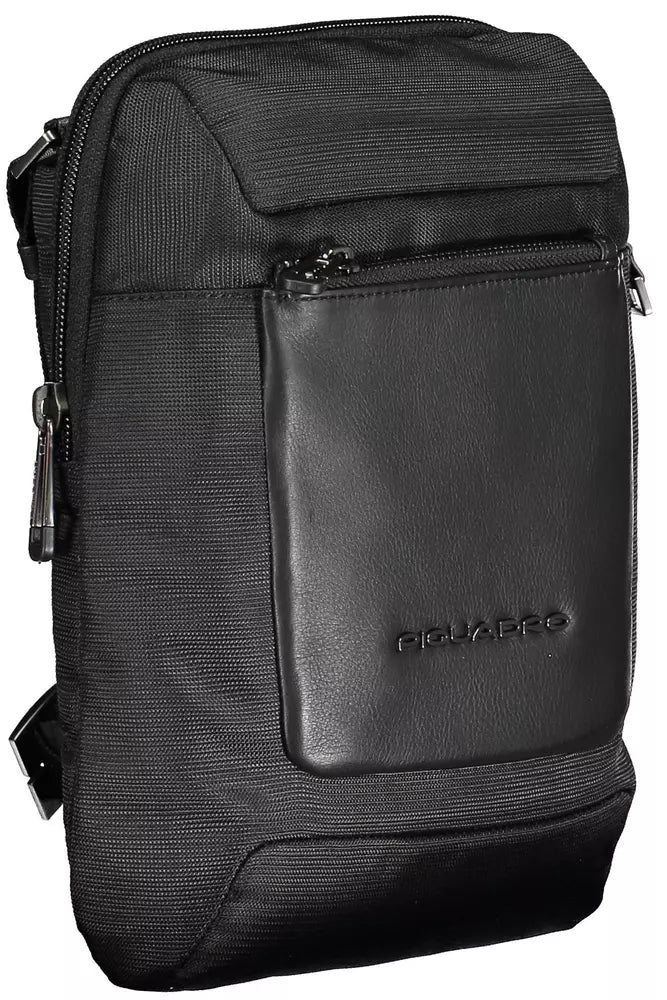 Piquadro Sleek Black Recycled Material Shoulder Bag