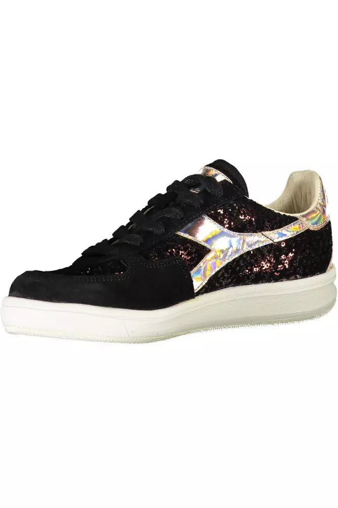 Diadora Black Leather Women Sneaker