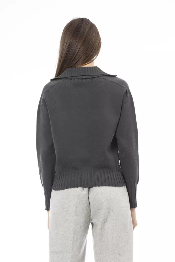 Alpha Studio Green Wool Women Sweater