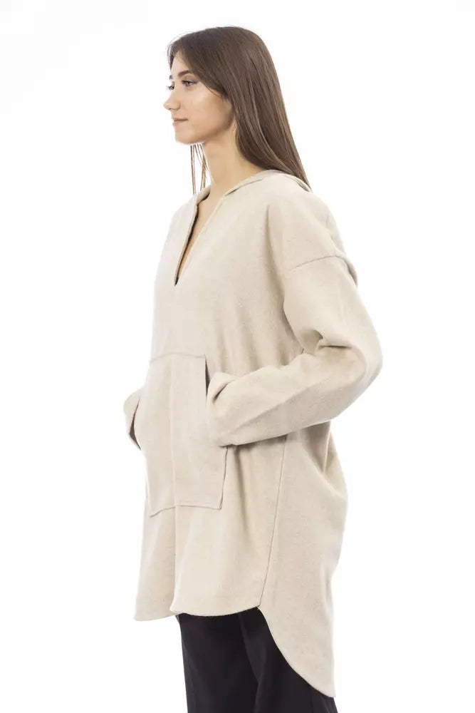 Alpha Studio Beige Wool Women Sweater